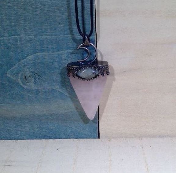 Necklace - Arrowhead Rose Quartz Labradorite-hotRAGS.com