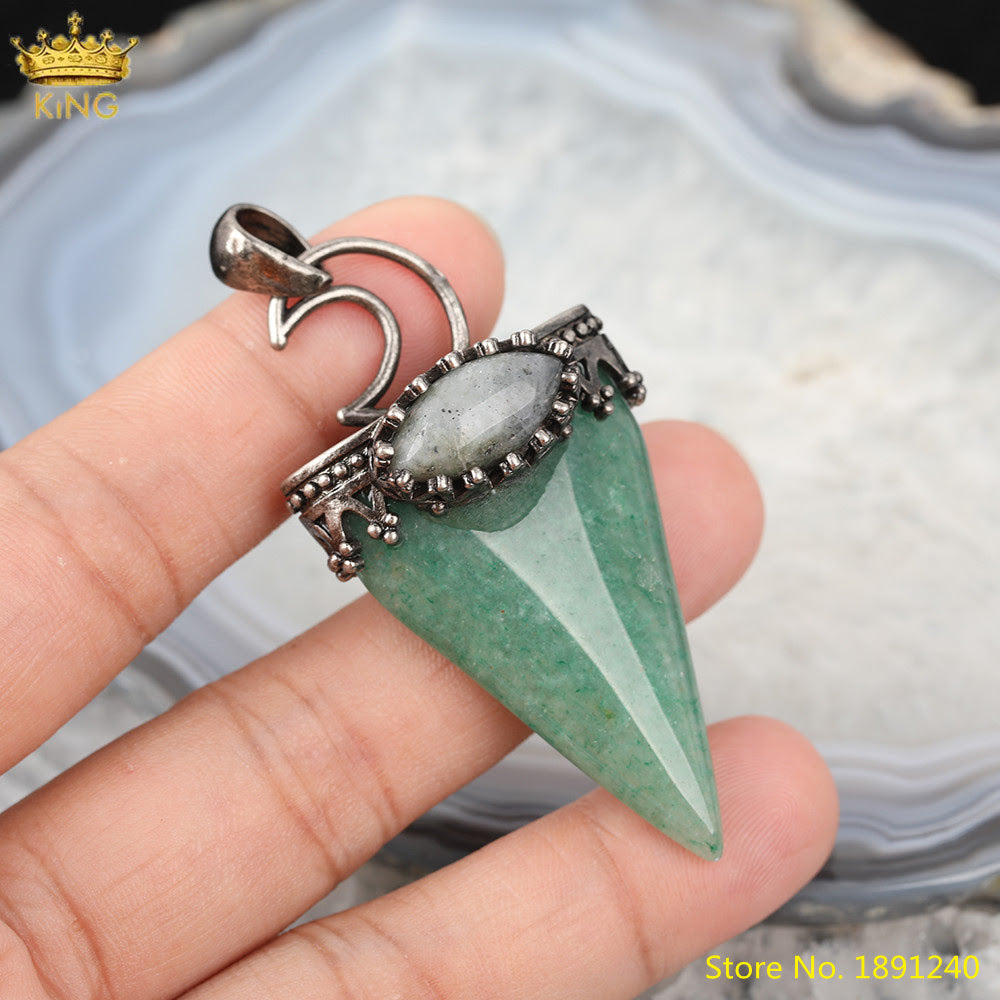Necklace - Arrowhead Aventurine Labradorite-hotRAGS.com