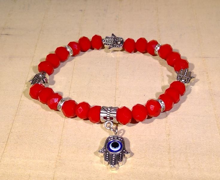 Bracelet - Evil Eye Hamsa Hand - Red-hotRAGS.com