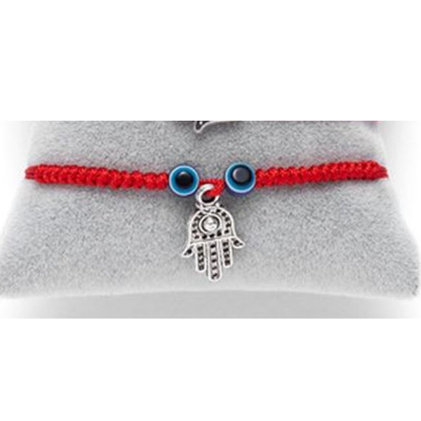 Bracelet - Evil Eye Hamsa Braided Red String-hotRAGS.com