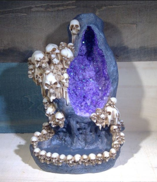 Cone Backflow Burner - Skulls - Amethyst-hotRAGS.com