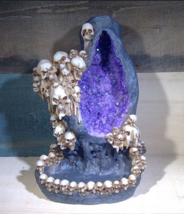 Cone Backflow Burner - Skulls - Amethyst-hotRAGS.com