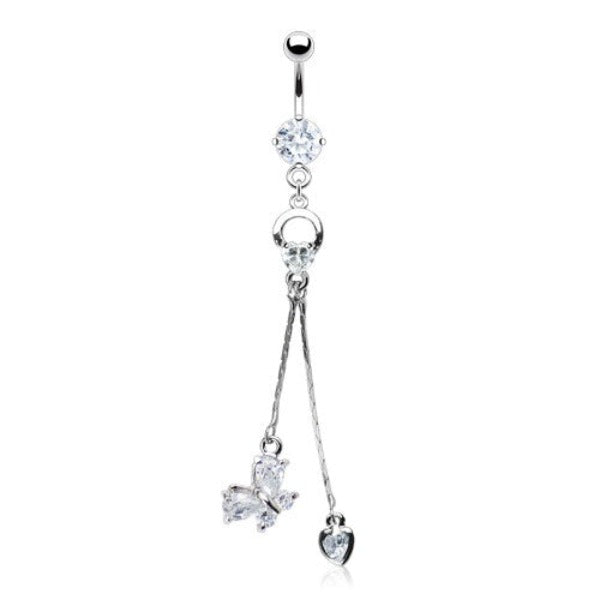 Belly Ring - Heart and Butterfly-hotRAGS.com