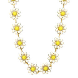 Necklace - Daisy - Gold And White-hotRAGS.com