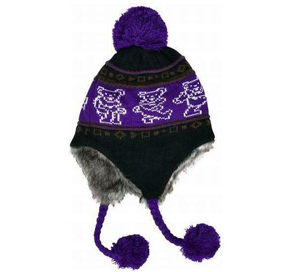 Grateful Dead Purple Dancing Bear Flap Hat-hotRAGS.com
