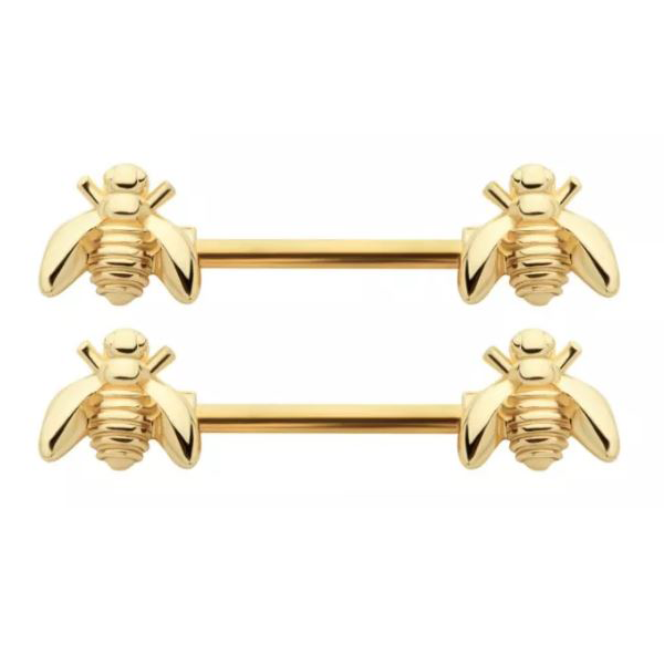 Bee Gold- Nipple Piercing-hotRAGS.com