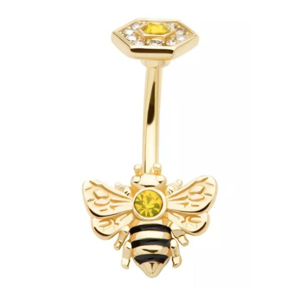 Belly Ring - Bee Topaz Cubic Zirconia-hotRAGS.com