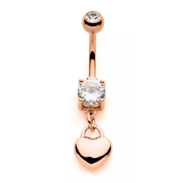 Belly Ring - Heart Rose Gold-hotRAGS.com