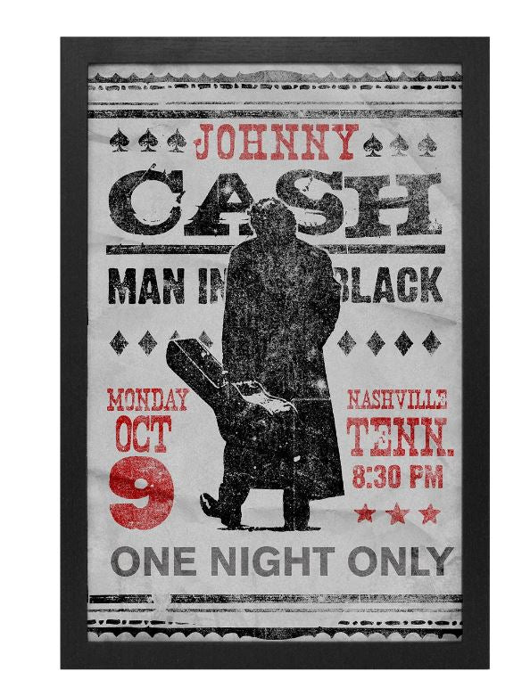 Picture - JOHNNY CASH - ONE NIGHT ONLY - Framed-hotRAGS.com