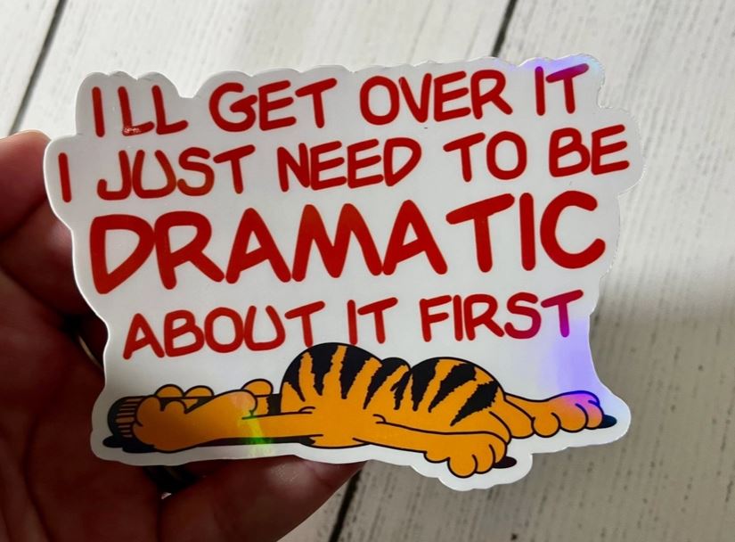 Dramatic Garfield Sticker-hotRAGS.com