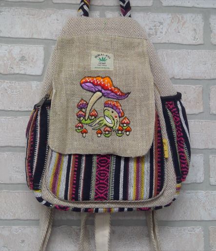 Backpack - Hemp Frog Mushroom-hotRAGS.com