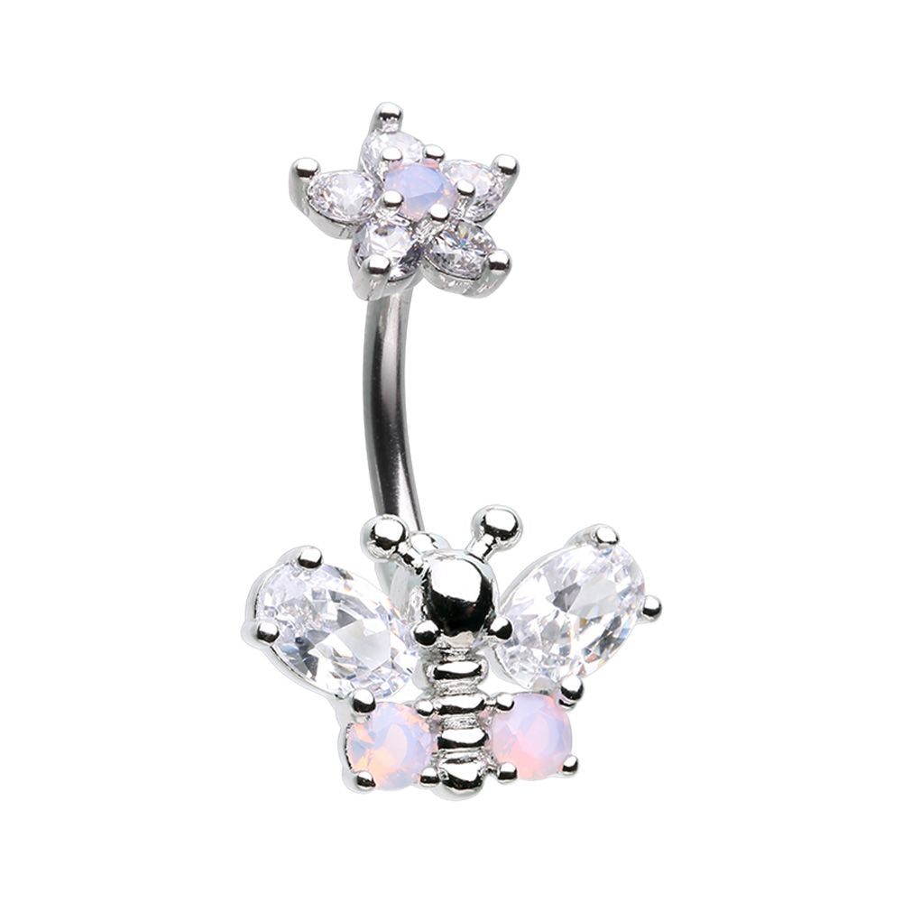 Belly Ring - Butterfly Clear-hotRAGS.com
