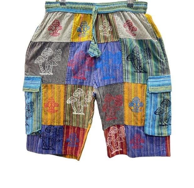 Shorts Patchwork Mushroom - Unique-hotRAGS.com