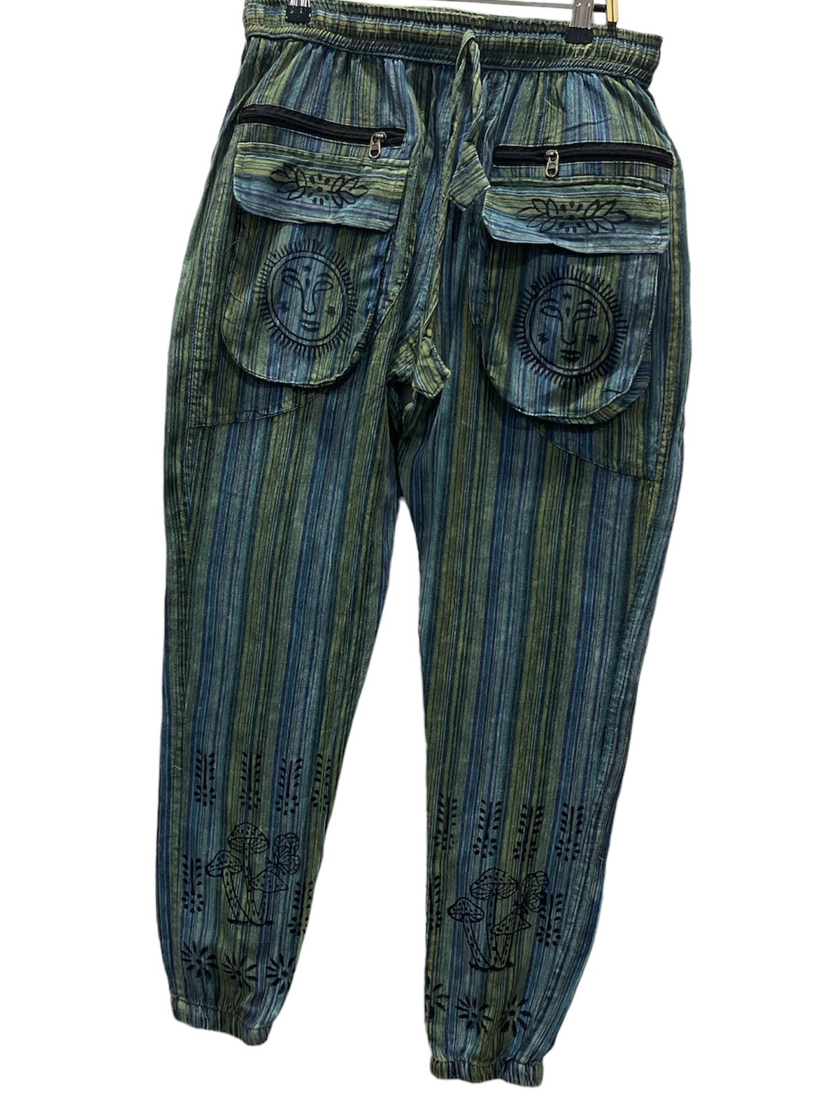 Pants Stripes Blue Green-hotRAGS.com