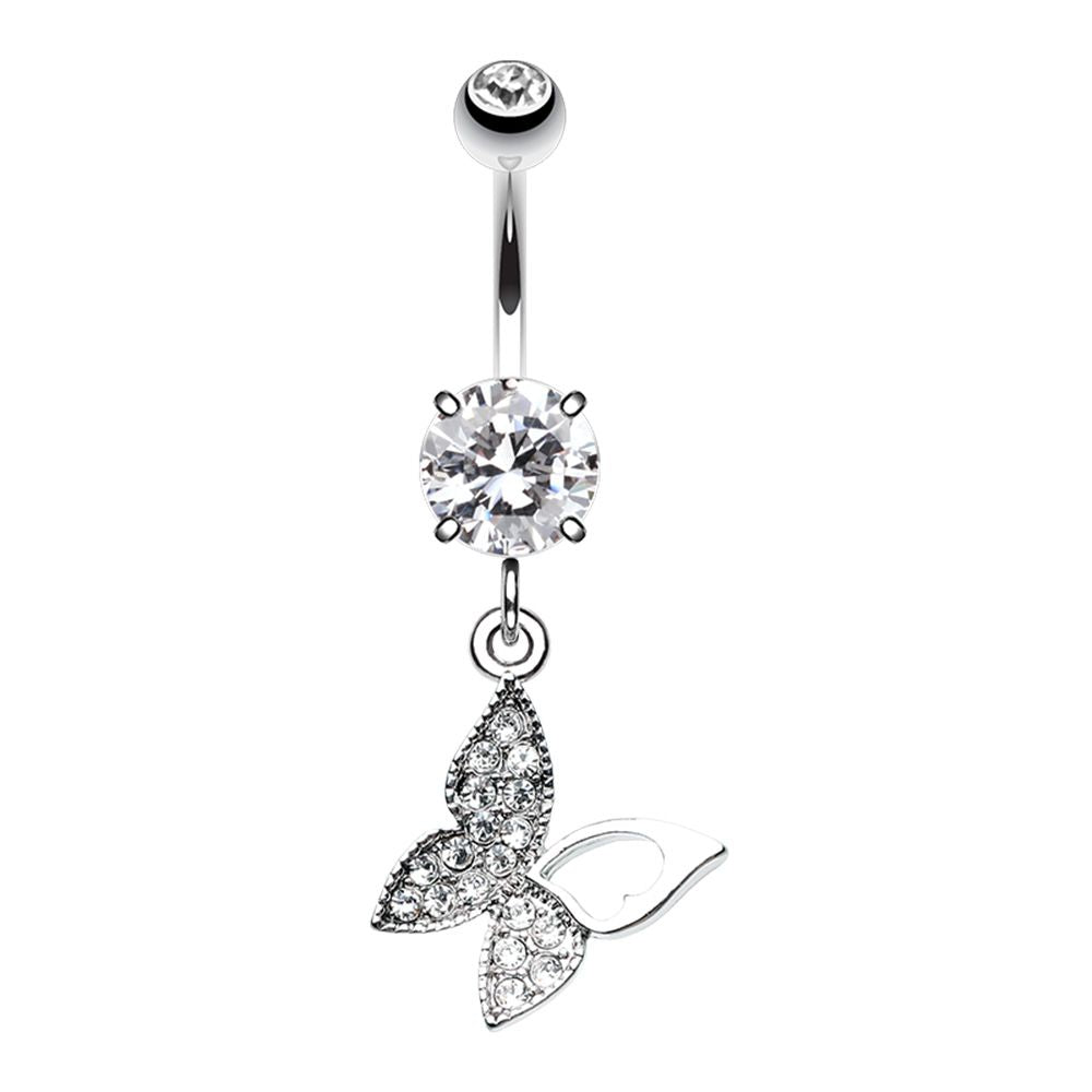 Belly Ring - Butterfly Outline-hotRAGS.com