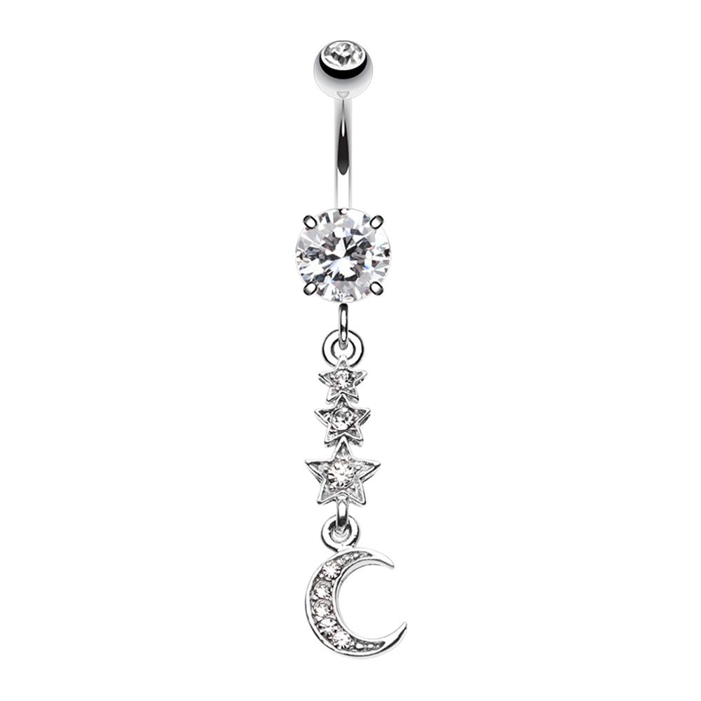 Belly Ring - Falling Stars Moon-hotRAGS.com