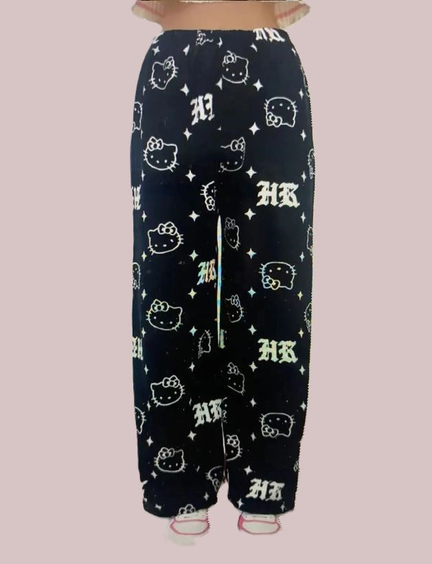 Pants - Hello Kitty Black White-hotRAGS.com