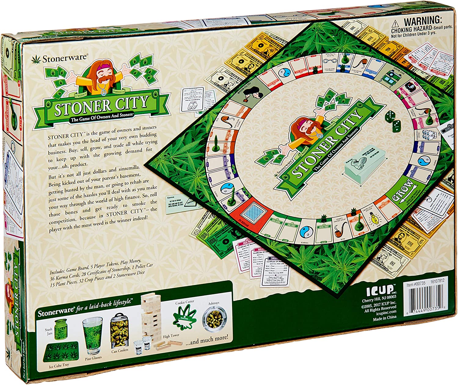Game - Stonerware ICUP Stoner City Board Game-hotRAGS.com