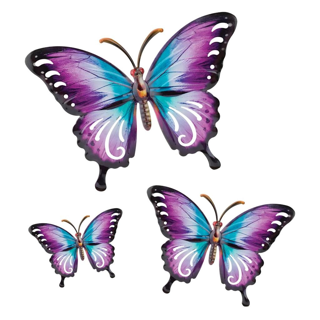 Luster Butterfly Wall Decor Set/3 - Purple-hotRAGS.com