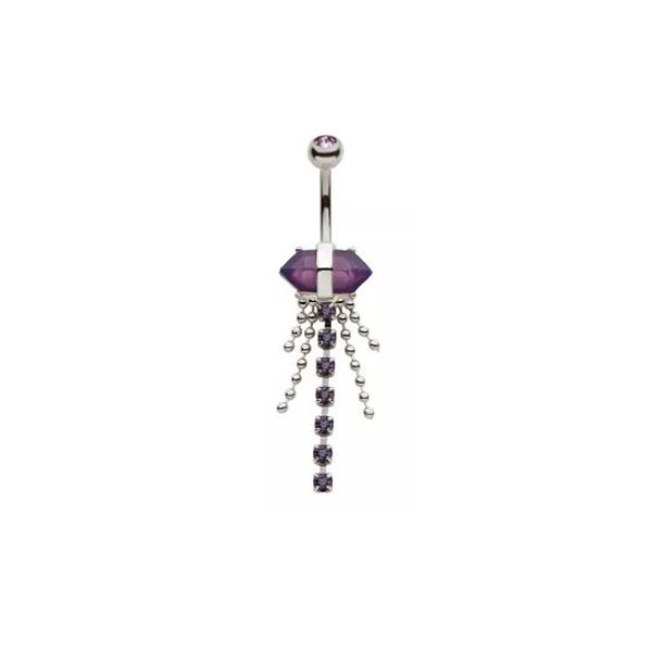 Belly Ring - Crystal Amethyst-hotRAGS.com