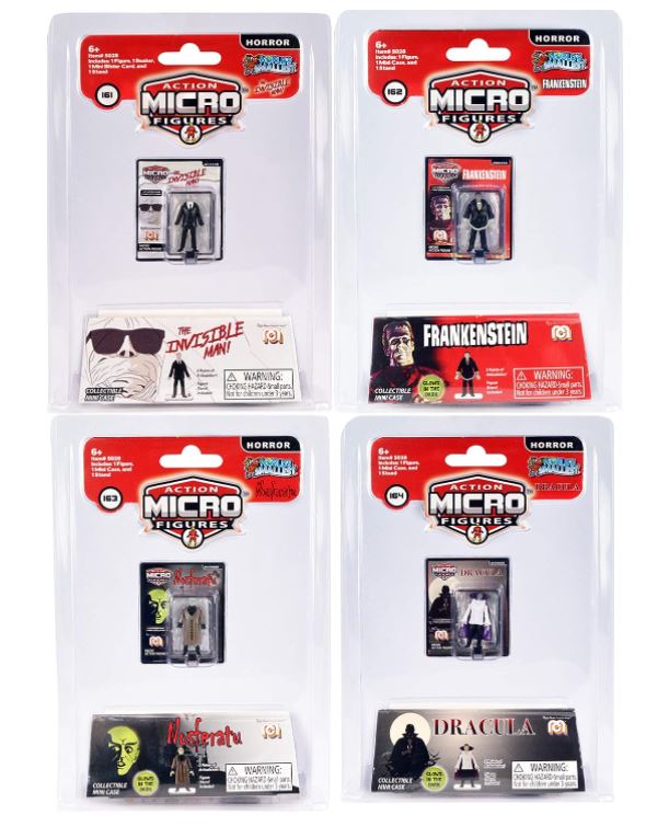 World's Smallest Micro Action Figures = Horror /EACH SOLD SEPARATELY- Invisible Man - Frankenstein - Nosferatu - Dracula-hotRAGS.com