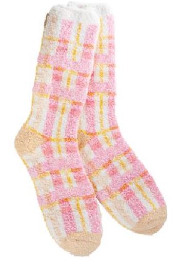 Socks - Worlds Softest - Pink Plaid-hotRAGS.com