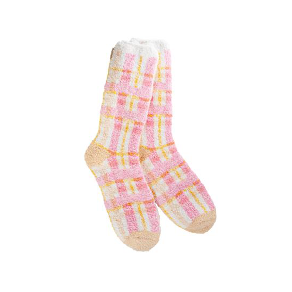 World's Softest Socks - Pink Plaid-hotRAGS.com