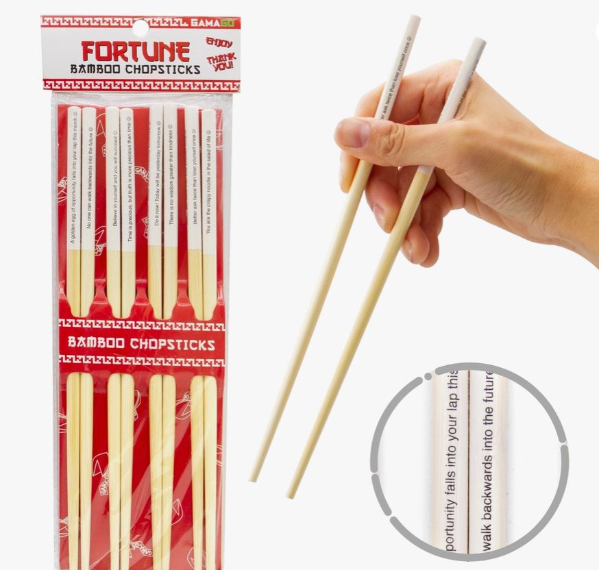 Chopsticks Fortune Bamboo 4 pairs-hotRAGS.com