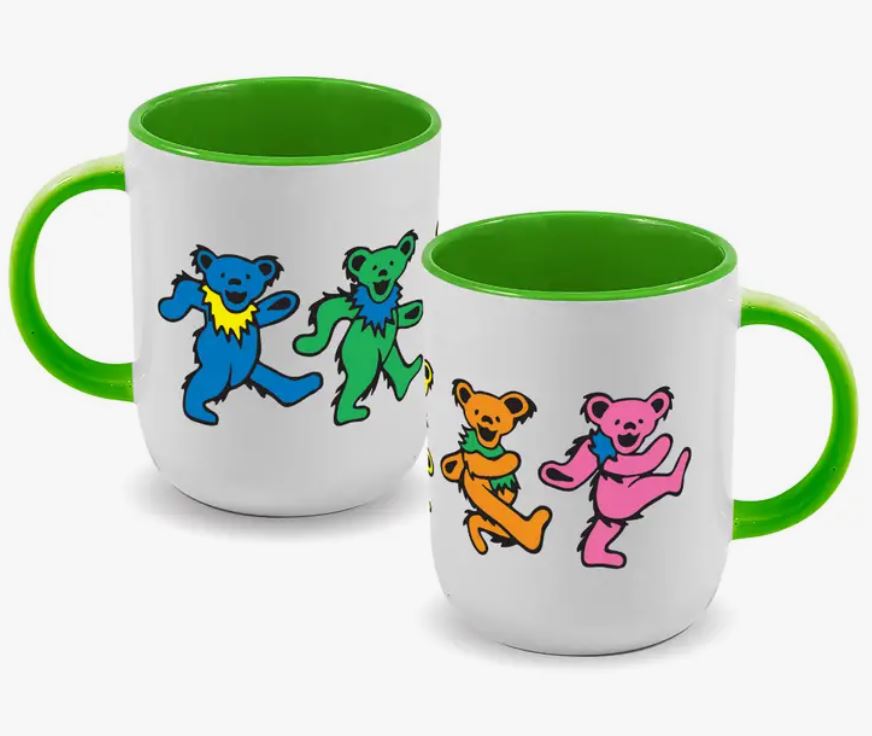 Grateful Dead Dancing Bears 20 oz Cappuccino Mug w/green innlay-hotRAGS.com