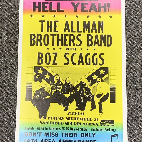 allman brothers band ビンテージコンサートポスター The Allman Brothers Band Vintage Concert Handbill from