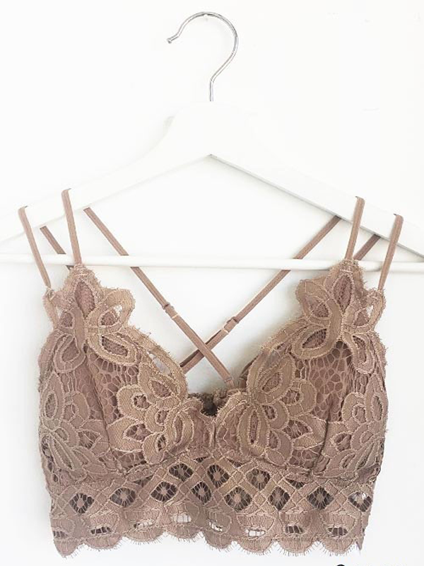Bralette - Crochet Lace - Cocoa-hotRAGS.com