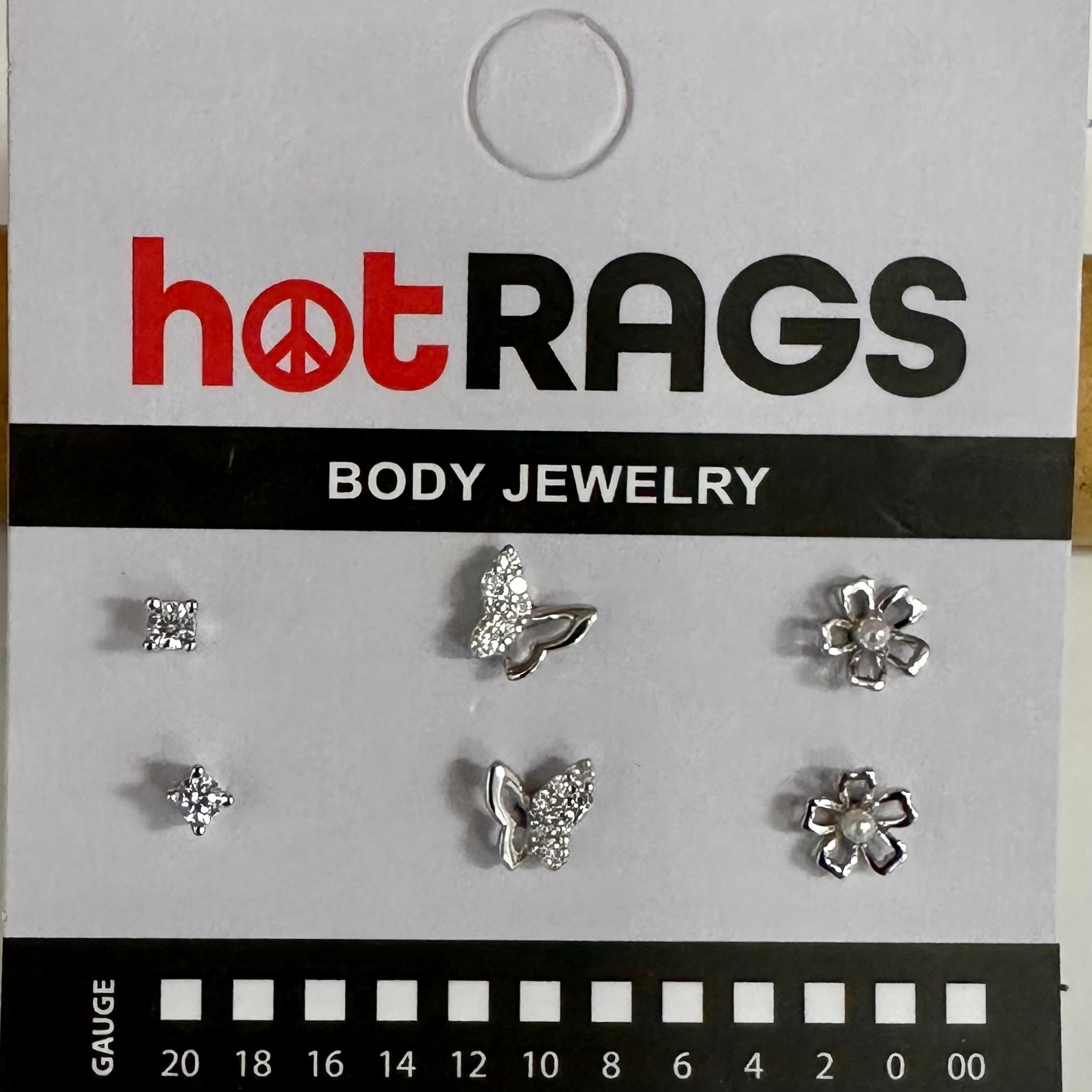 Earrings -3pair Cubic Zirconia - Flower-hotRAGS.com