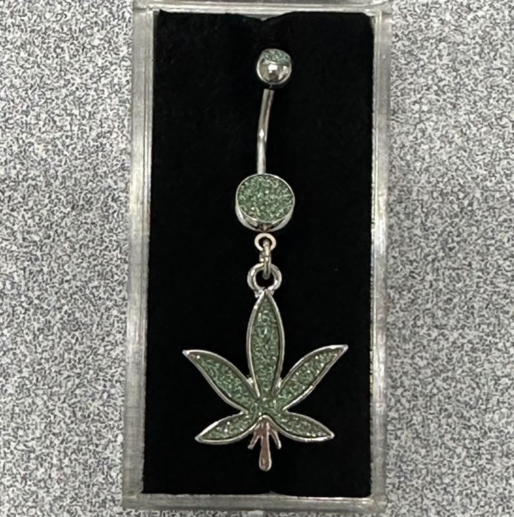 Belly Ring - Pot Leaf - Green-hotRAGS.com