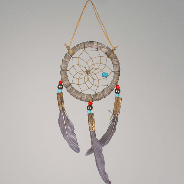 Dream Catcher 2in Grey Feather-hotRAGS.com