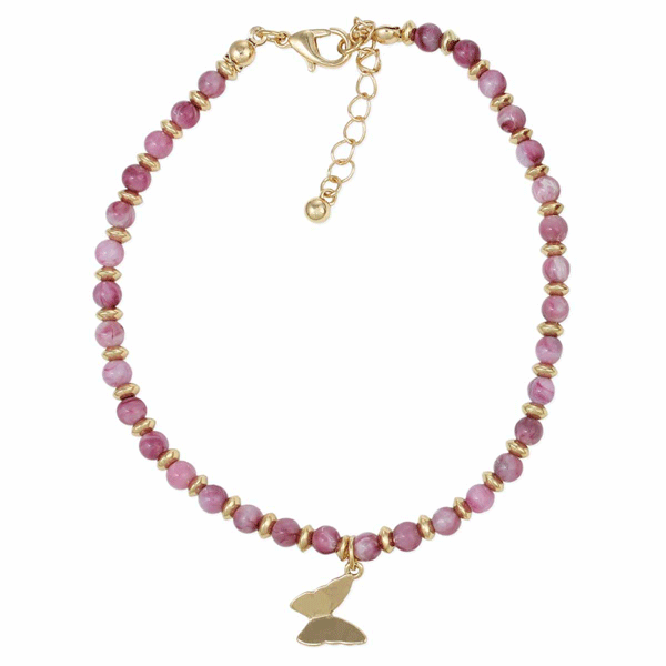 Anklet Butterfly Purple Bead-hotRAGS.com