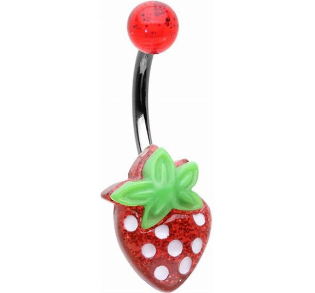 Belly Ring - Strawberry Glitter-hotRAGS.com
