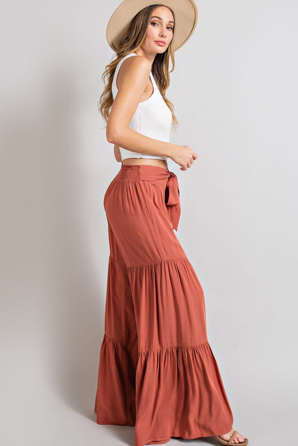 Tiered Terracotta Pants-hotRAGS.com