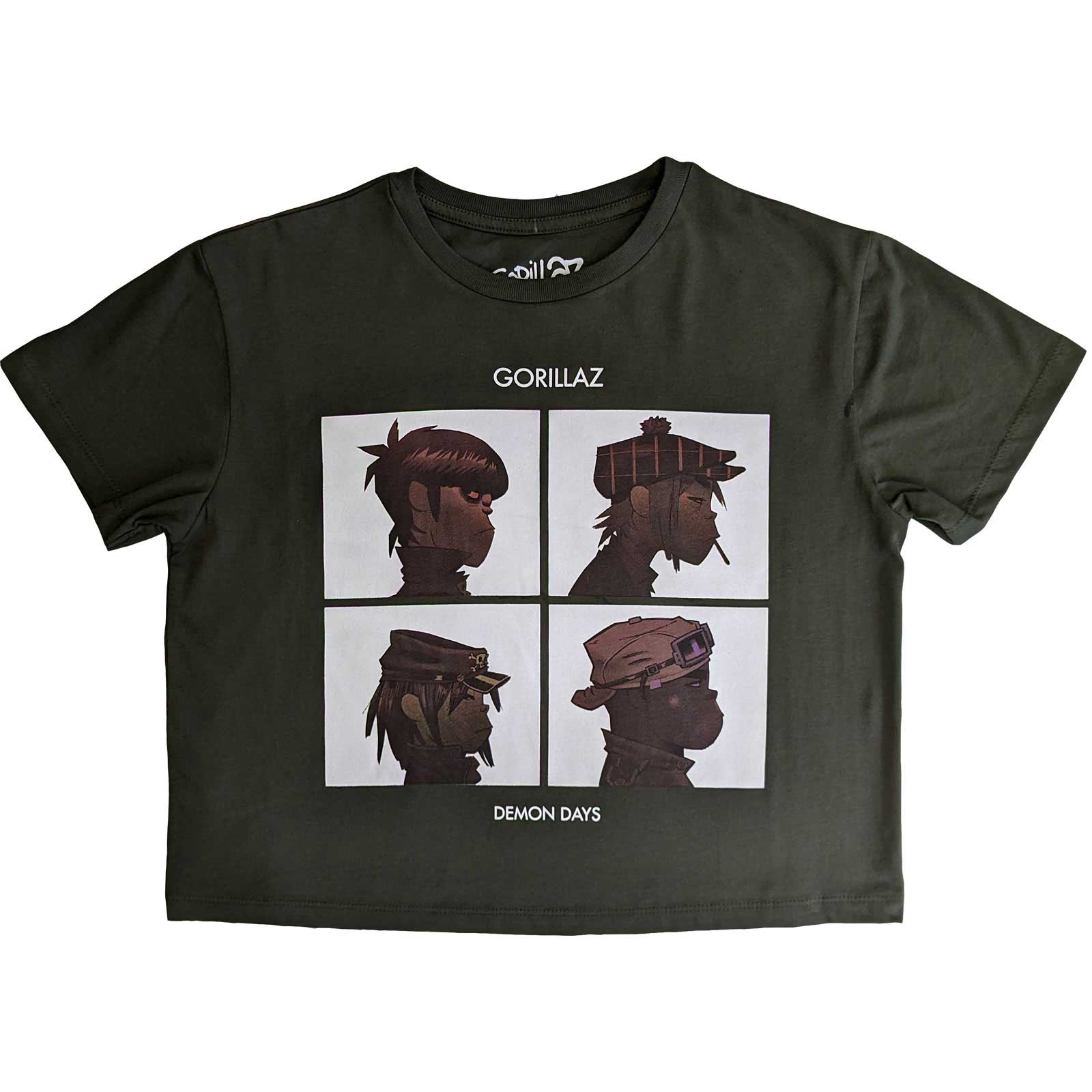 Gorillaz Ladies Crop Top: Demon Days - Green-hotRAGS.com
