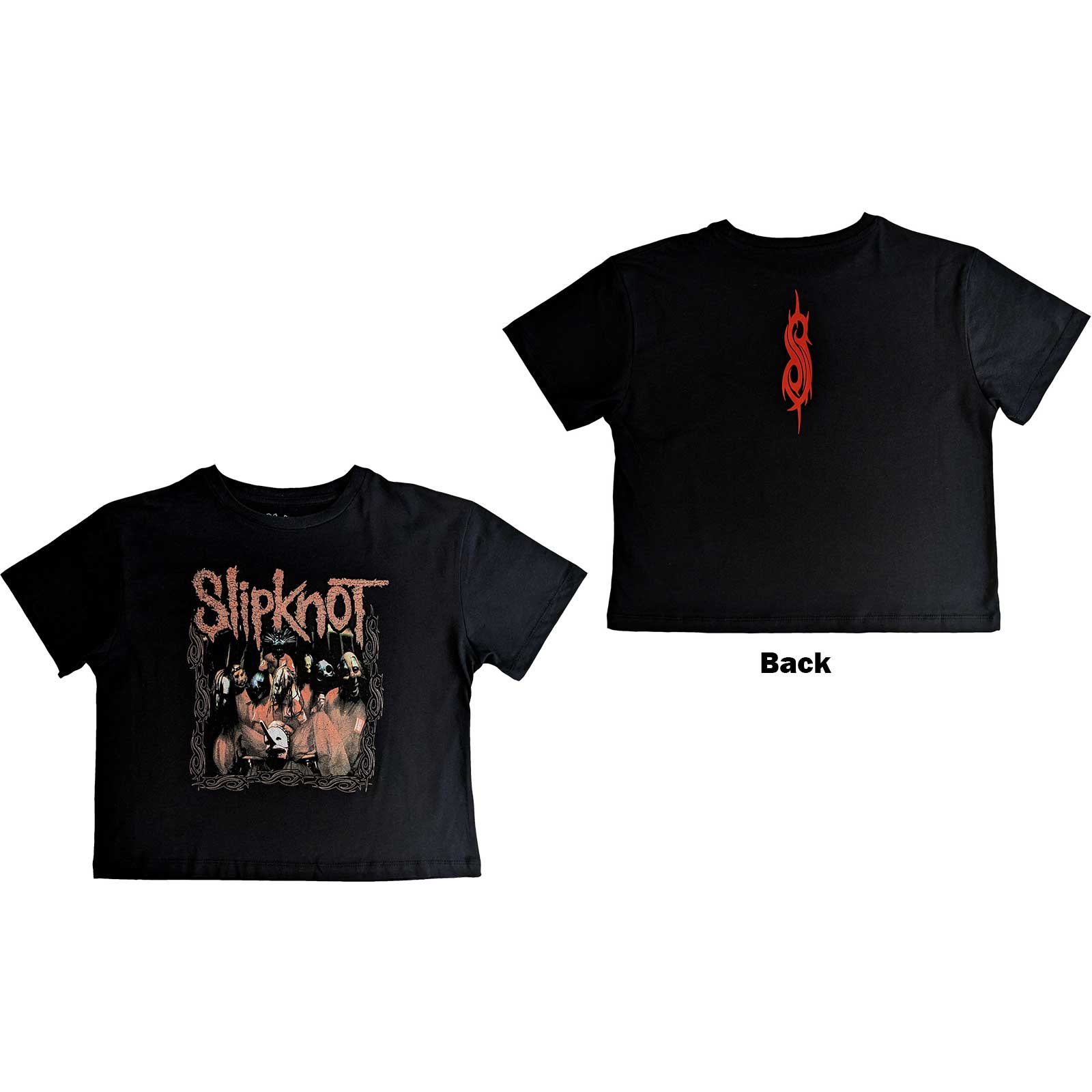 Slipknot Ladies Crop Top: Band Frame (back Print)-hotRAGS.com