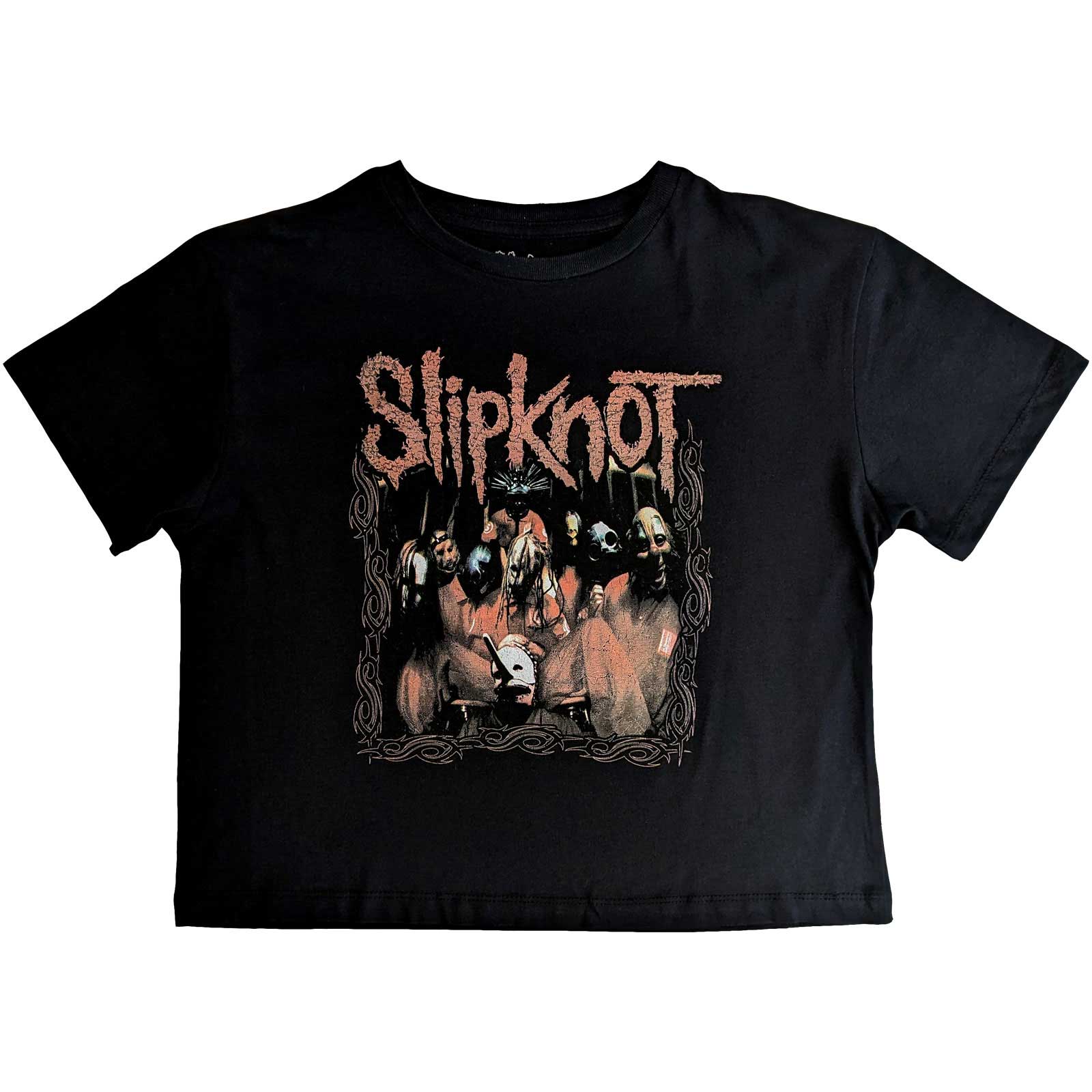 Slipknot Ladies Crop Top: Band Frame (back Print)-hotRAGS.com