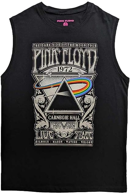 Pink Floyd Tank Top Muscle T Shirt - Carnegie Hall Poster Official- Unisex- Black-hotRAGS.com