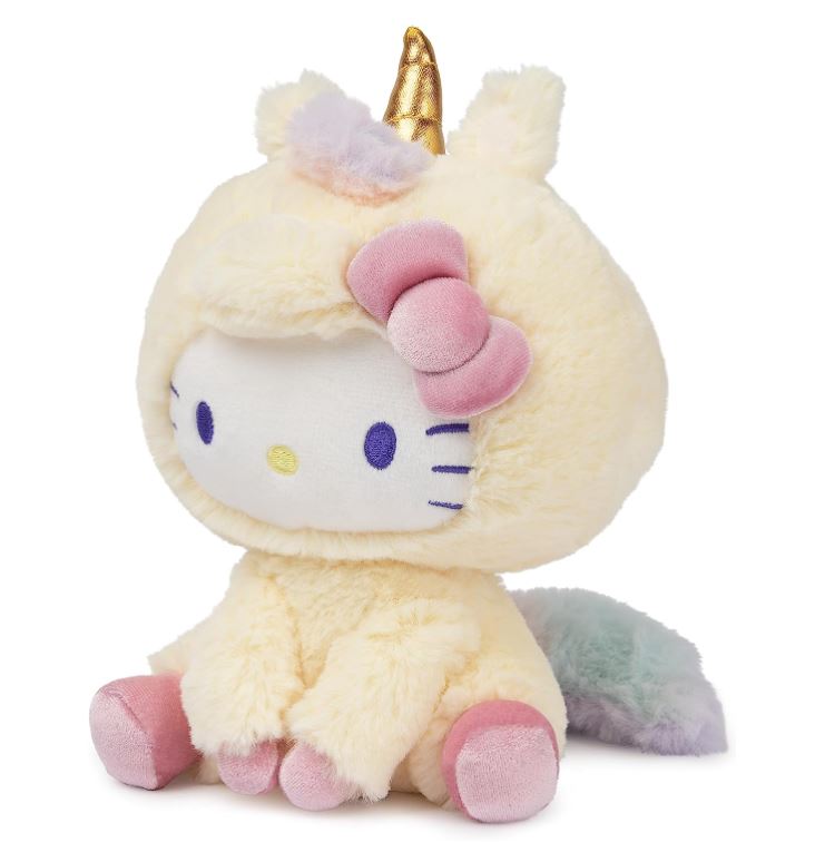 Sanrio Hello Kitty Unicorn Plush Toy, Premium Stuffed Animal for Ages 1 and Up, Yellow, 6”-hotRAGS.com