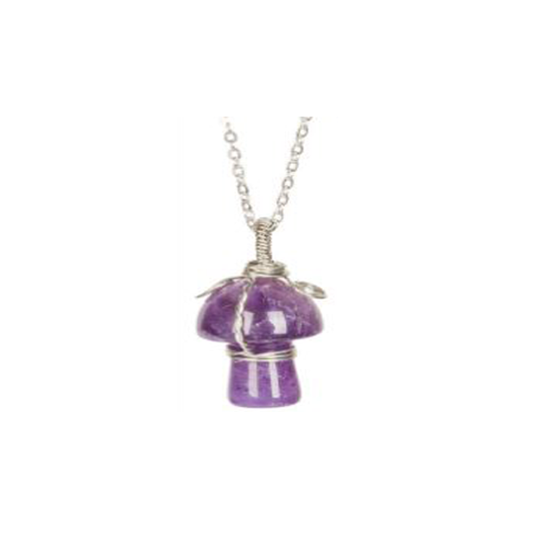Necklace - Mushroom Amythest-hotRAGS.com