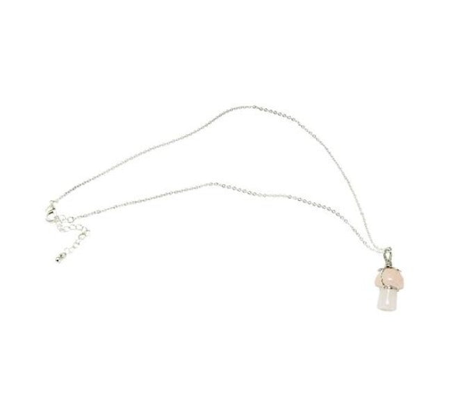 Necklace - Mushroom Rose Quartz Necklace-hotRAGS.com