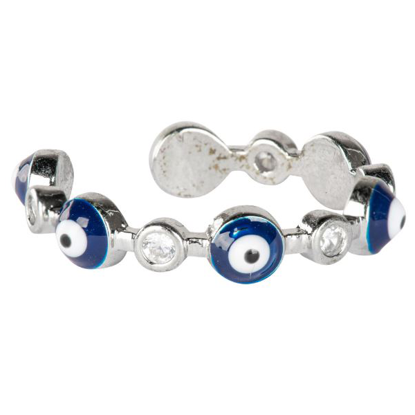 Ring - Adjustable Evil Eyes Ring-hotRAGS.com