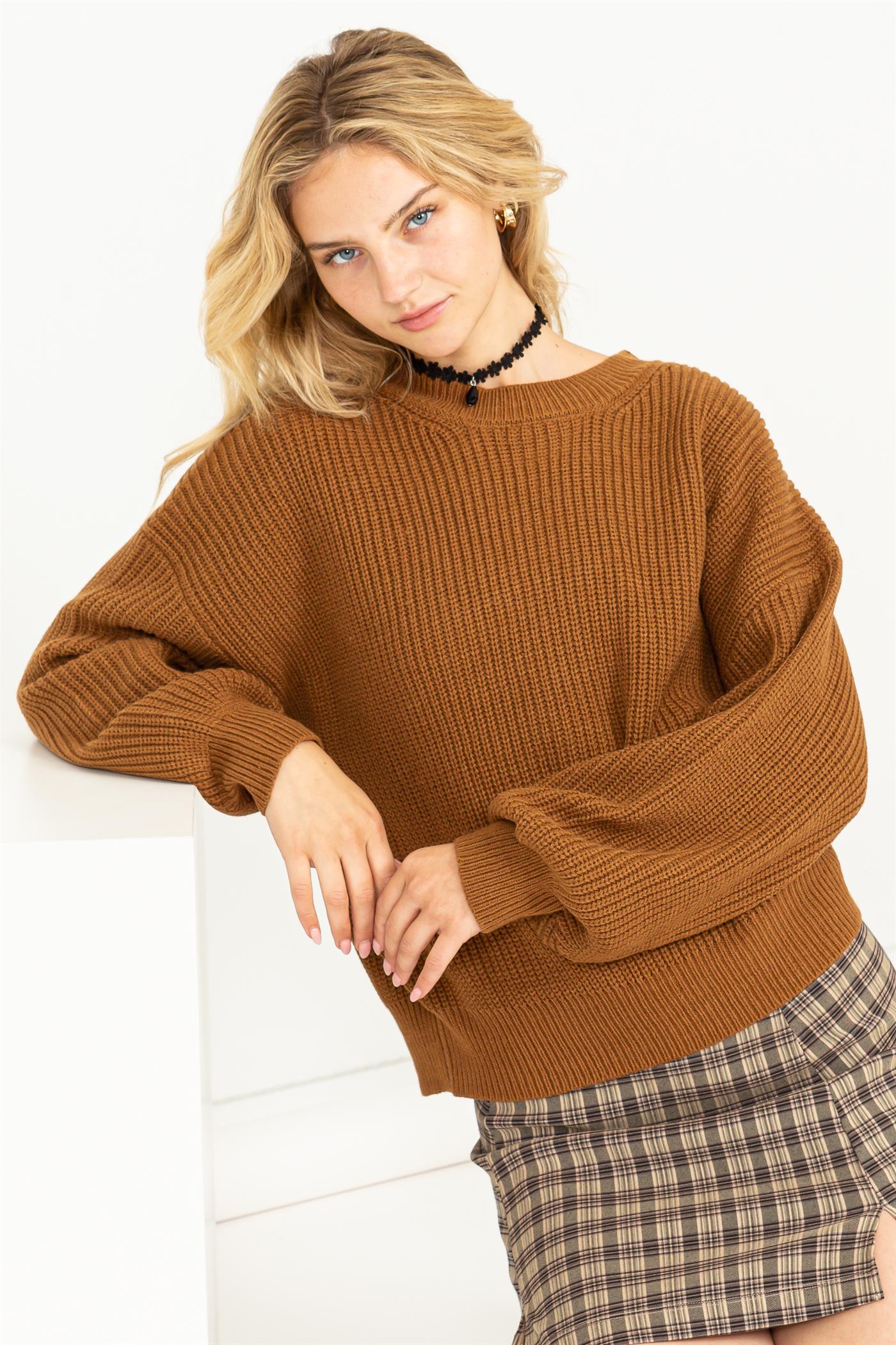 SWEATER - PALE BROWN-hotRAGS.com