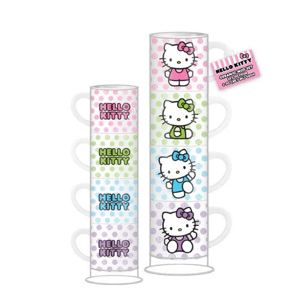 Stackable Hello Kitty 4pc Mug Set-hotRAGS.com