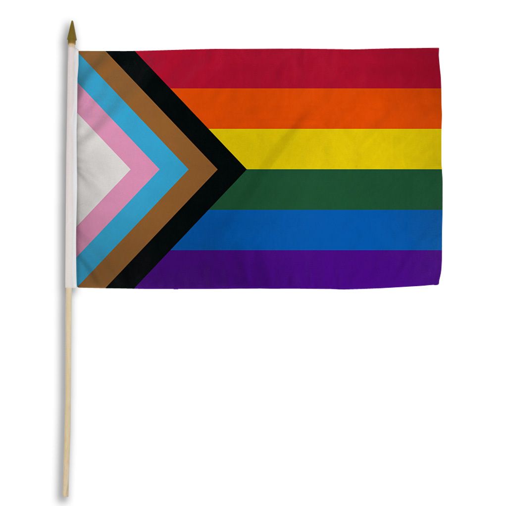 Progress Pride Stick Flag - 12x18in-hotRAGS.com