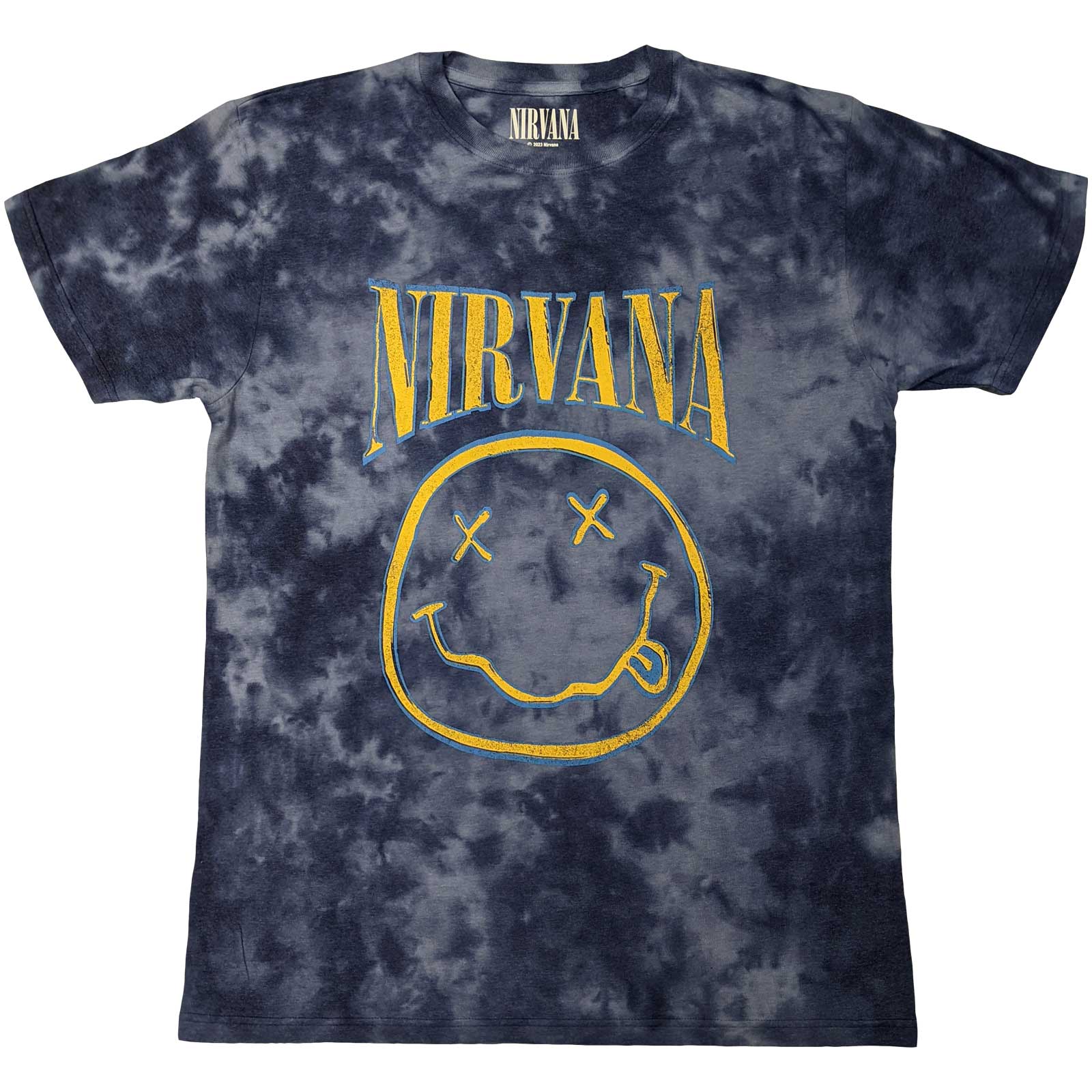 Tshirt Nirvana Smiley Blue Wash-hotRAGS.com