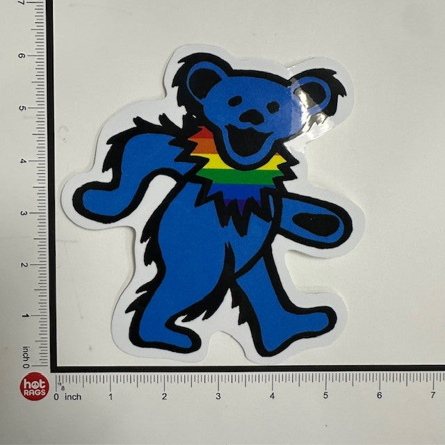 Sticker - Grateful Dead Bear - Blue Rainbow Neck-hotRAGS.com